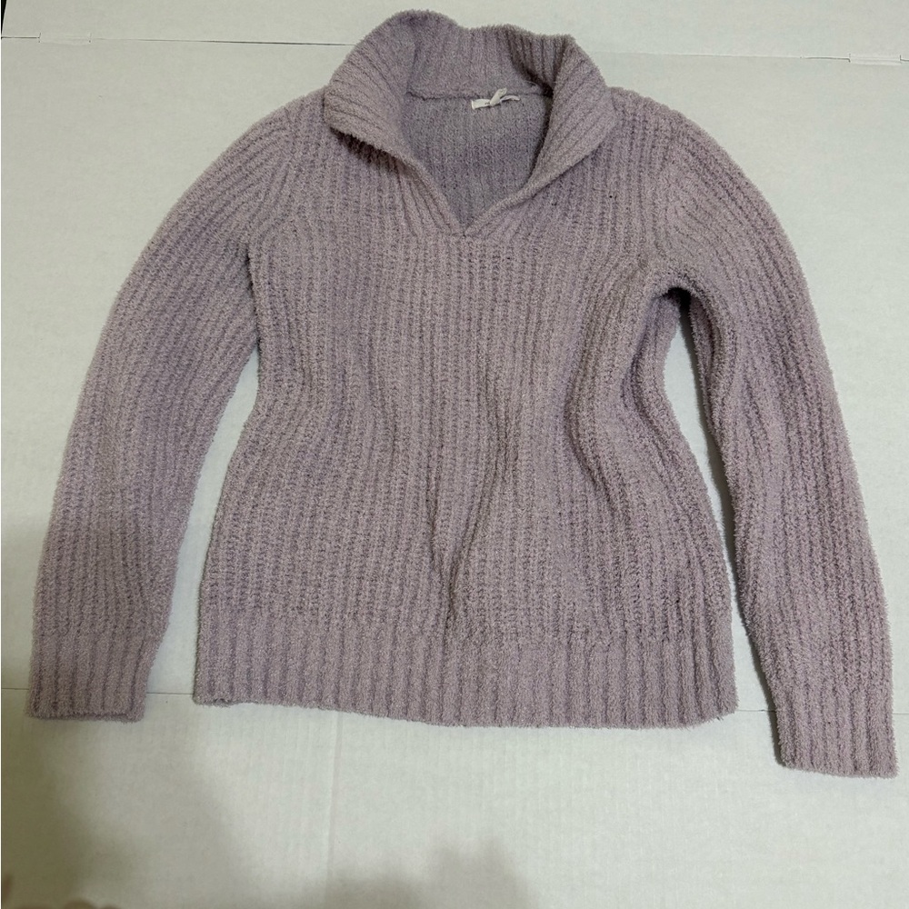 Maurices Lavender Ribbed Shawl Collar Sweater